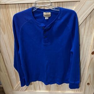 Roebuck & Co. Blue Waffle Henley